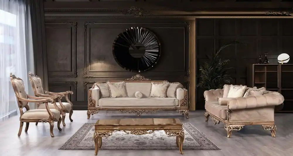 Casa Padrino ensemble de salon baroque de luxe gris / marron - 2 Canapés Baroques & 2 Fauteuils Baroques & 1 Table Basse Baroque - Mobilier de Salon et d'Hôtel Baroque - Noble et Magnifique Sichere Zahlung