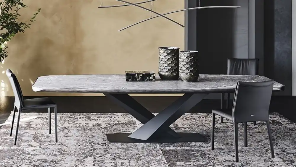 Bestseller Casa Padrino table à manger de luxe noir 300 x 128 x A. 73 cm - Table de salle à manger avec plateau en céramique de haute qualité - Meuble de salle à manger moderne - Fabriqué en Italie