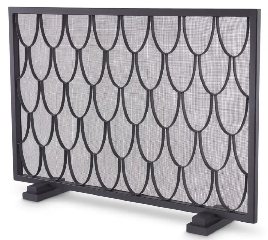 Casa Padrino écran de cheminée de luxe noir 84 x 15 x H. 57 cm - Pare-étincelles avec motif d'échelle - Accessoires de cheminée de luxe Günstig