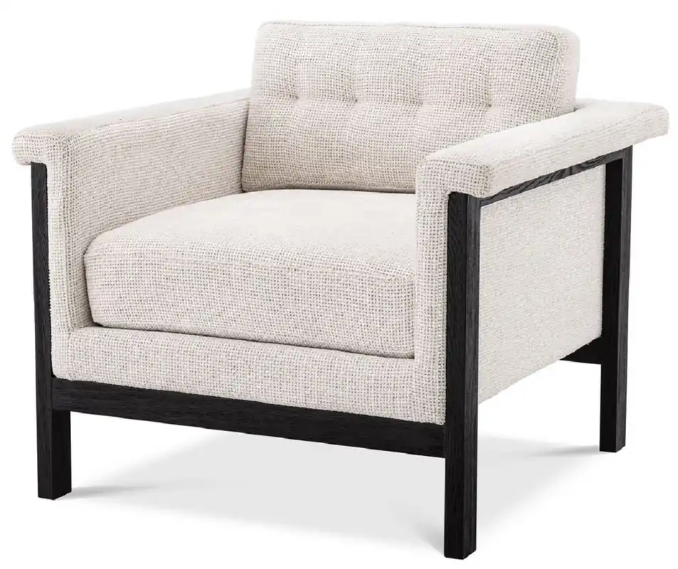 Casa Padrino fauteuil de luxe blanc / noir 79,5 x 80,5 x H. 72,5 cm - Fauteuil de Salon - Fauteuil d'Hôtel - Mobilier de Luxe Rabatt