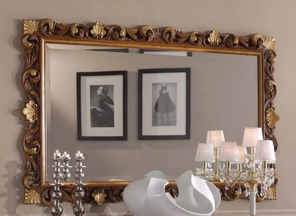 Casa Padrino miroir baroque de luxe marron / or - Miroir mural rectangulaire de style baroque - Magnifique Mobilier Baroque - Qualité de Luxe - Fabriqué en Italie Sonderaktion