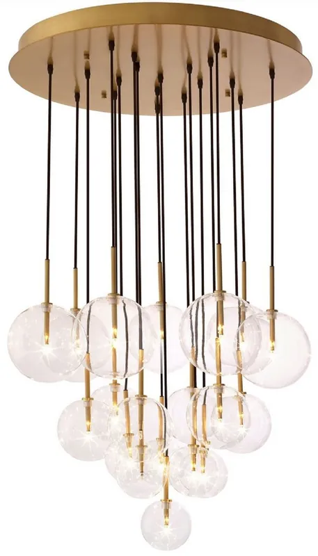 Casa Padrino lustre halogène de luxe laiton antique Ø 80 x H. 125 cm - Lustre moderne avec abat-jours en verre - Qualité de Luxe Super-Preis