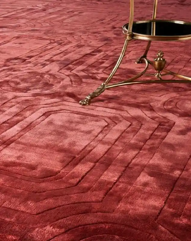 Preisknaller Casa Padrino tapis de luxe viscose rouge 200 x 290 cm - Tapis de salon rectangulaire - Qualité de Luxe