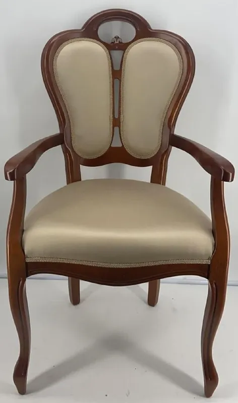 Casa Padrino chaise de salle à manger Art Nouveau de luxe avec accoudoirs or / marron 57 x 43 x H. 105 cm - Chaise rembourrée en bois massif - Mobilier de Salle à Manger Art Nouveau Neu Im Sortiment