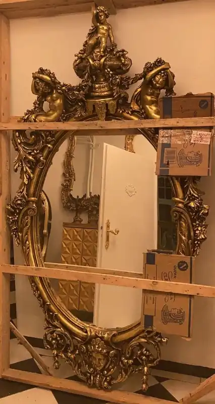 Neuheit Casa Padrino miroir baroque de luxe or - Miroir de style antique - Magnifique miroir mural fait main de style baroque - Meuble baroque - Noble & Magnifique