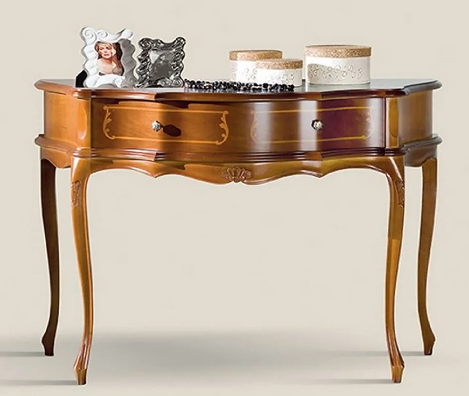 Rabatt Casa Padrino console baroque de luxe marron - Console en bois massif fait main avec tiroir - Mobilier Baroque - Qualité de Luxe - Fabriqué en Italie
