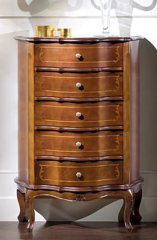 Casa Padrino commode baroque de luxe marron - Armoire en bois massif noble avec 5 tiroirs - Meubles Baroques - Qualité de Luxe - Fabriqué en Italie Must-Have