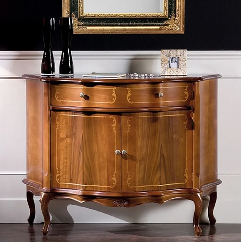 Neuheit Casa Padrino buffet baroque de luxe marron - Magnifique armoire en bois massif avec 2 portes et tiroir - Mobilier de Salon & Hôtel Baroque - Qualité de Luxe - Fabriqué en Italie