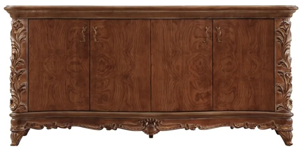 Highlight Casa Padrino buffet baroque de luxe marron - Armoire Fait main en bois massif à 4 portes - Magnifique meuble baroque