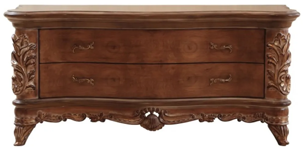Top-Seller Casa Padrino armoire TV baroque de luxe marron - Buffet en bois massif fait main avec 2 tiroirs - Meuble Baroque - Noble & Magnifique