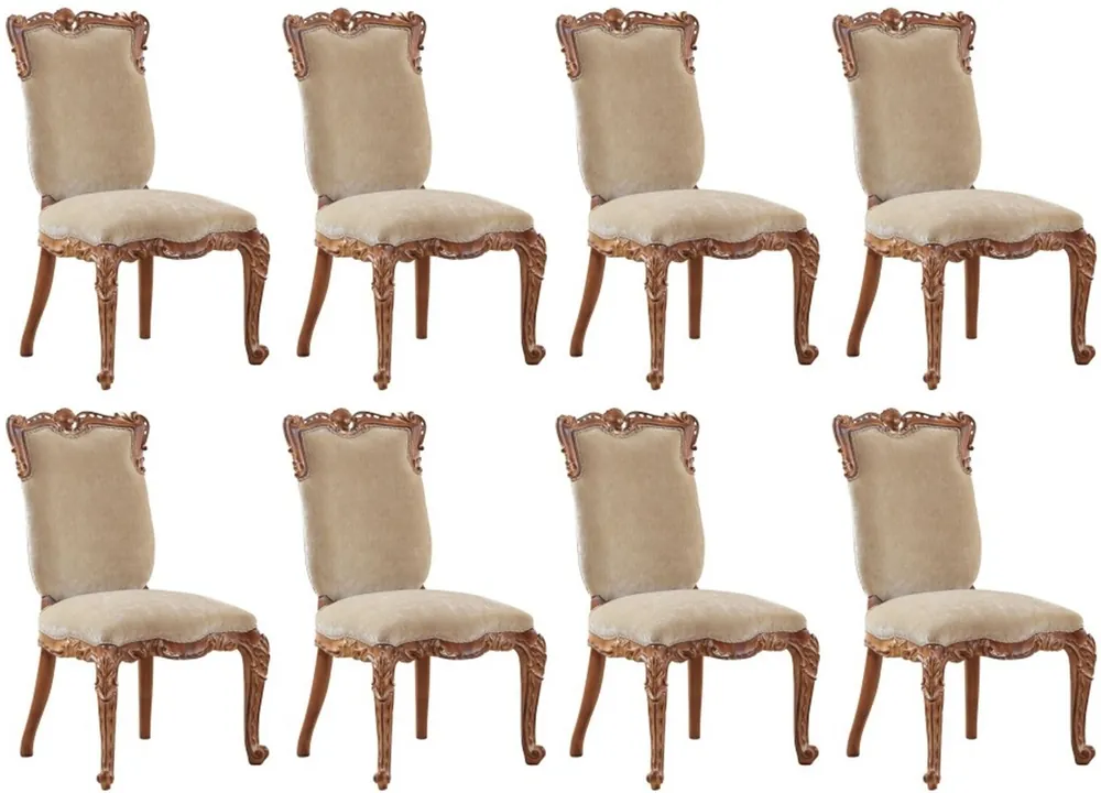 Direktkauf Casa Padrino ensemble de 8 chaises de salle à manger baroque de luxe beige / marron - Mobilier de Salle à Manger & Restaurant Baroque - Noble & Magnifique