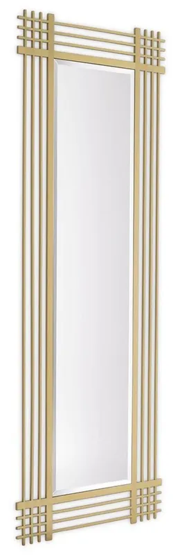 Kracherpreis Casa Padrino miroir mural de luxe en inox laiton 80 x 3 x H. 220 cm - Miroir de salon - Miroir de chambre - Miroir d'armoire - Meubles de Luxe