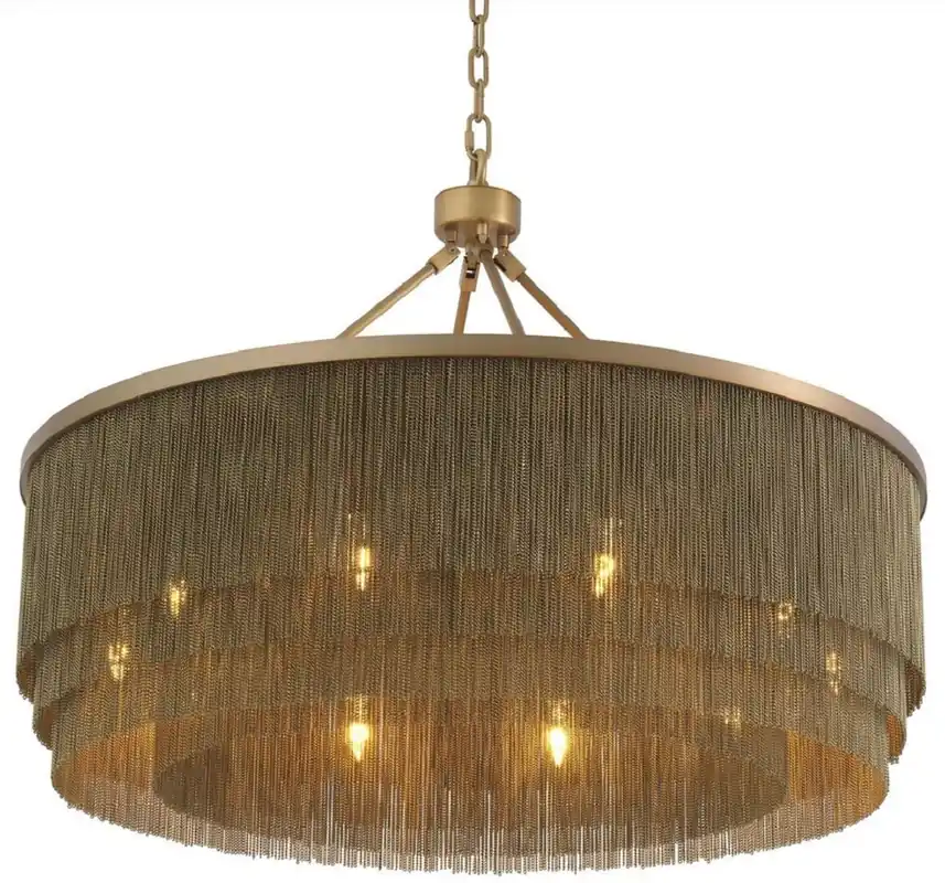 Casa Padrino lustre de luxe en acier de luxe laiton antique Ø 90 x H. 61 cm - Lustre Rond pour Hôtel et Restaurant - Qualité de Luxe Sale