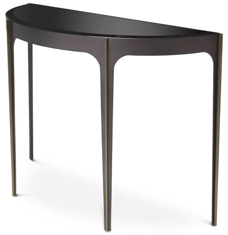 Sofort Bestellen Casa Padrino console de luxe bronze / laiton / noir 102,5 x 40 x H. 75 cm - Table console en acier inoxydable avec plateau en verre - Mobilier de Luxe