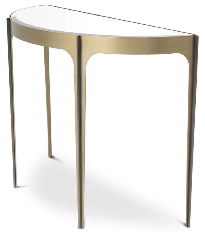 Garantierte Lieferung Casa Padrino console de luxe laiton / bronze 102,5 x 40 x H. 75 cm - Table console en acier inoxydable avec plateau en verre miroir - Mobilier de Luxe