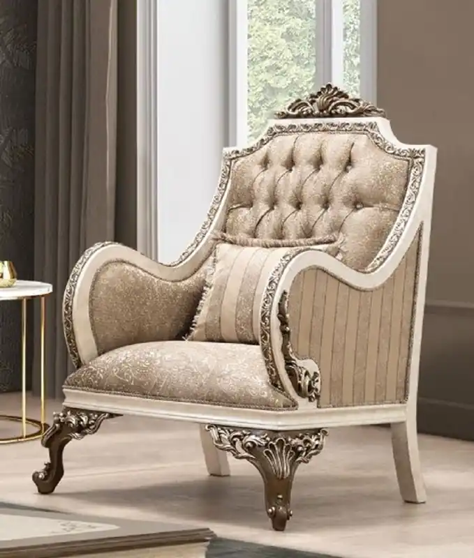 Rabatt Casa Padrino fauteuil baroque de luxe beige / crème / marron / or - Magnifique fauteuil de salon avec motif élégant - Mobilier de salon baroque