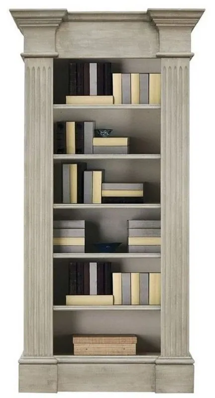 Zertifiziert Casa Padrino cabinet à livres de style campagnard de luxe gris - Armoire en bois massif fait main - Meubles en bois massif de style campagnard noble