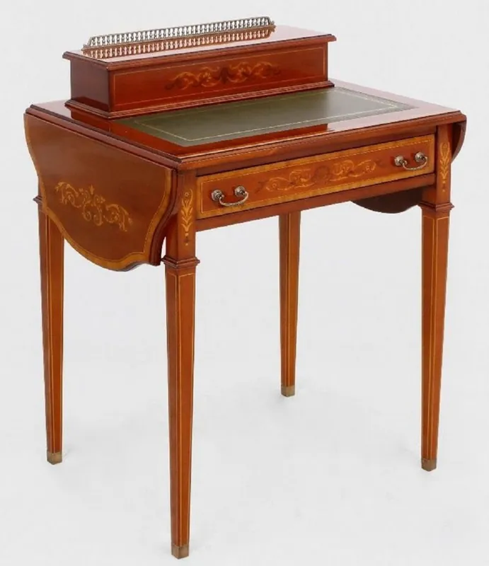 Günstig Casa Padrino secrétaire Art Nouveau de luxe marron / vert - Bureau fait main en bois massif - Mobilier de Bureau Baroque et Art Nouveau