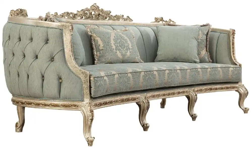 Casa Padrino canapé baroque de luxe vert / or antique - Magnifique canapé de salon avec motif élégant - Mobilier de salon baroque Nur Heute
