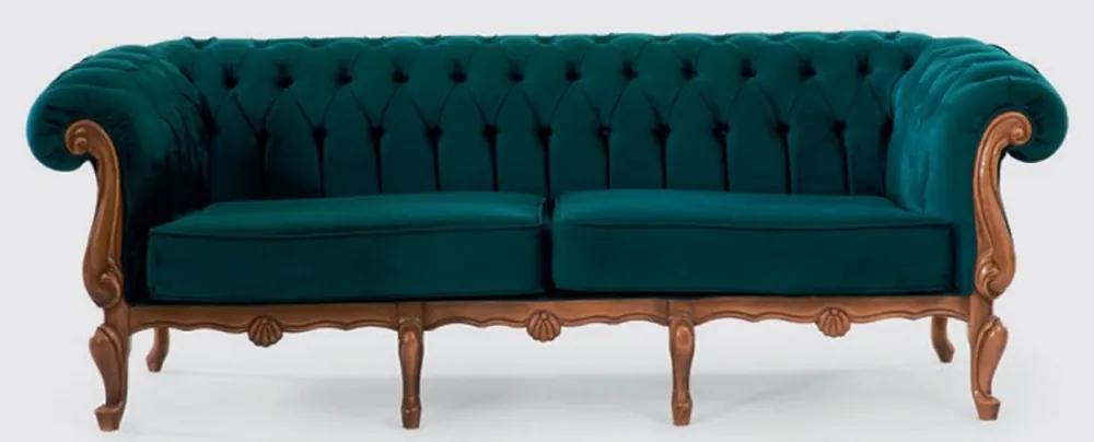 Mega-Angebot Casa Padrino canapé baroque Chesterfield de luxe vert / marron - Magnifique canapé de salon de style baroque - Mobilier de salon baroque