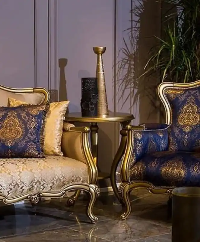 Nur Heute Casa Padrino table d'appoint baroque de luxe or - Table ronde en bois massif de style baroque - Meubles de salon baroques - Noble & Magnifique