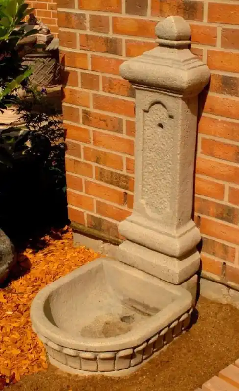 Markenware Casa Padrino fontaine murale Art Nouveau gris H. 122 cm - Magnifique fontaine de jardin - Fontaine en pierre de décoration de jardin - Accessoires de Jardin Baroque & Art Nouveau