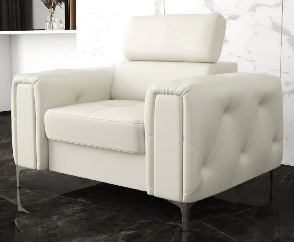 Echt Casa Padrino fauteuil de salon 110 x 100 x H. 78-99 cm - Divers Coloris - Fauteuil moderne avec appui-tête réglable - Mobilier de salon moderne