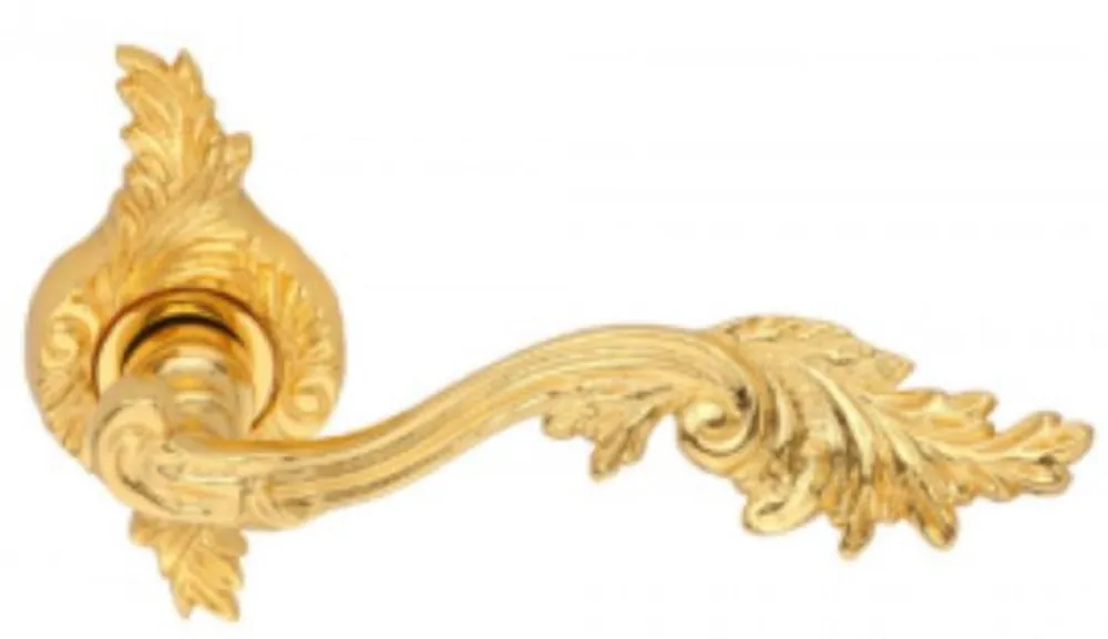 Casa Padrino ensemble de poignées de porte baroque de luxe or - Poignées de porte en laiton noble avec placage à l'or 24 carats - Qualité de Luxe Begrenztes Angebot