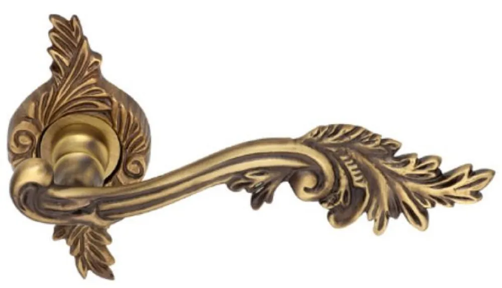 Casa Padrino ensemble de poignées de porte baroque de luxe laiton patiné - Poignées de porte nobles de style baroque - Accessoires de décoration baroque - Qualité de Luxe Mega-Angebot