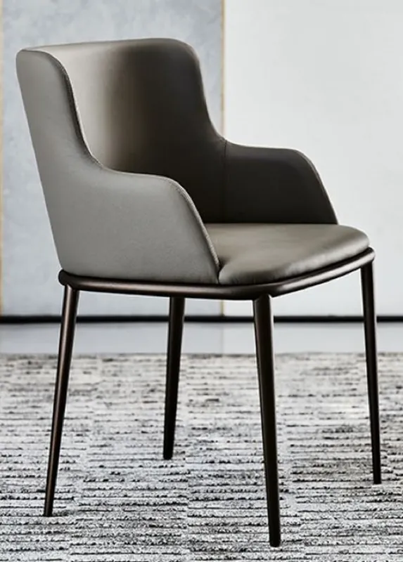 Zertifiziert Casa Padrino ensemble de 8 chaises de salle à manger de luxe gris / noir - Meubles de Salle à Manger et de Restaurant de Luxe - Qualité de Luxe - Fabriqué en Italie