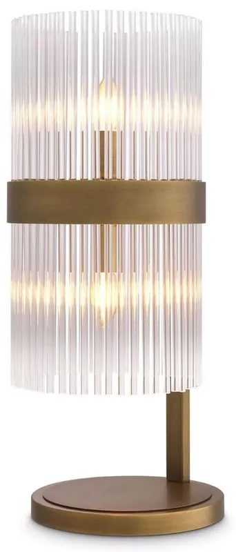 Casa Padrino lampe de table de luxe laiton antique 28 x 23,5 x H. 60,5 cm - Lampe de bureau élégante au style rétro - Collection de Luxe Echt