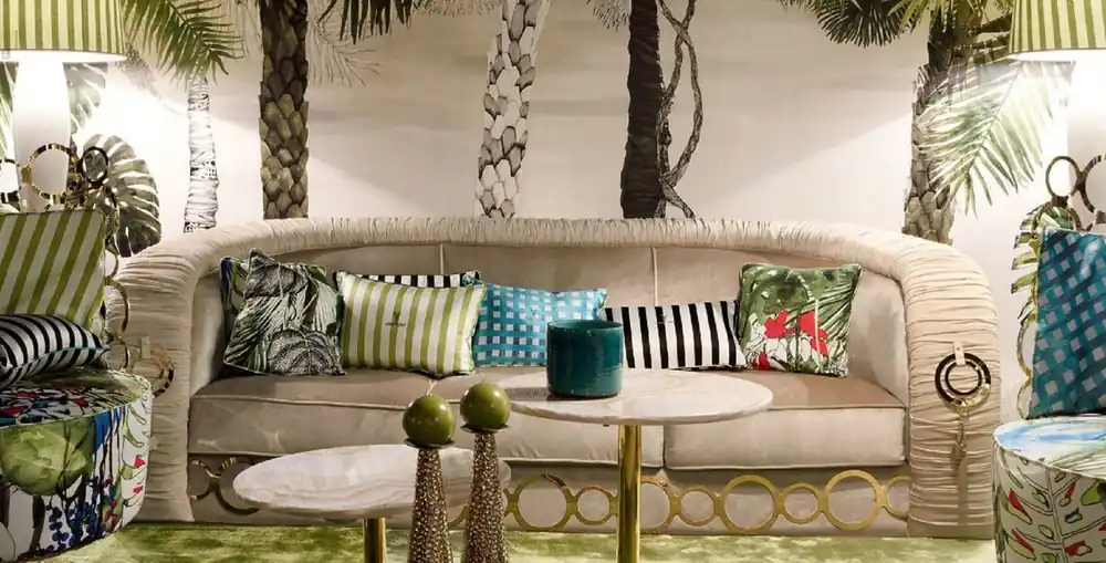 Casa Padrino Canapé de Luxe avec Ornements en Métal Beige / Or 260 x 103 x H. 80 cm - Mobilier de Salon et Hôtel de Luxe - Qualité Première Classe - Fabriqué en Italie Markenware