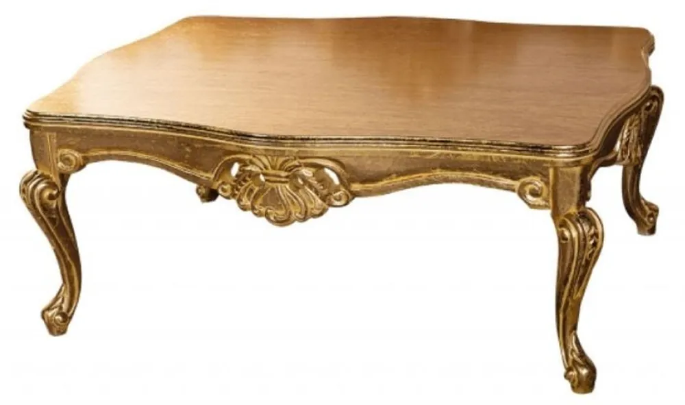 Wochenendangebot Casa Padrino table basse baroque de luxe or - Table basse en bois massif de style baroque - Meuble de salon baroque - Noble & Magnifique