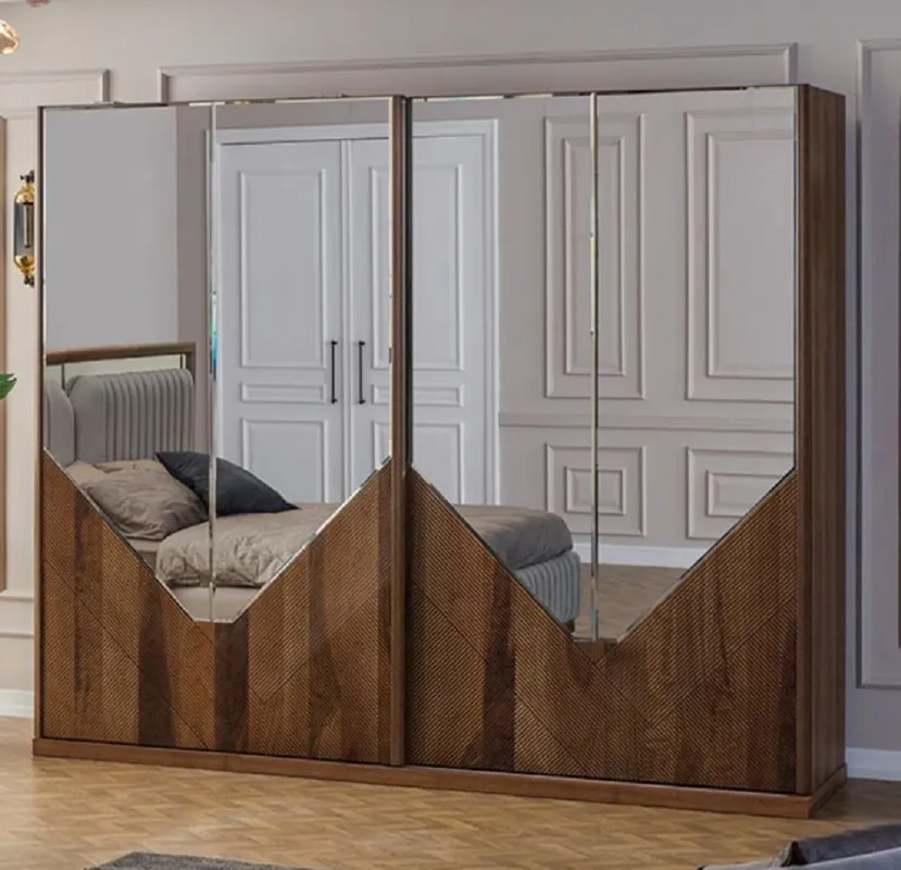 Sale Casa Padrino armoire de chambre de luxe marron 260 x 68 x H. 220 cm - Armoire moderne en bois massif avec 2 portes coulissantes - Meubles de chambre de luxe