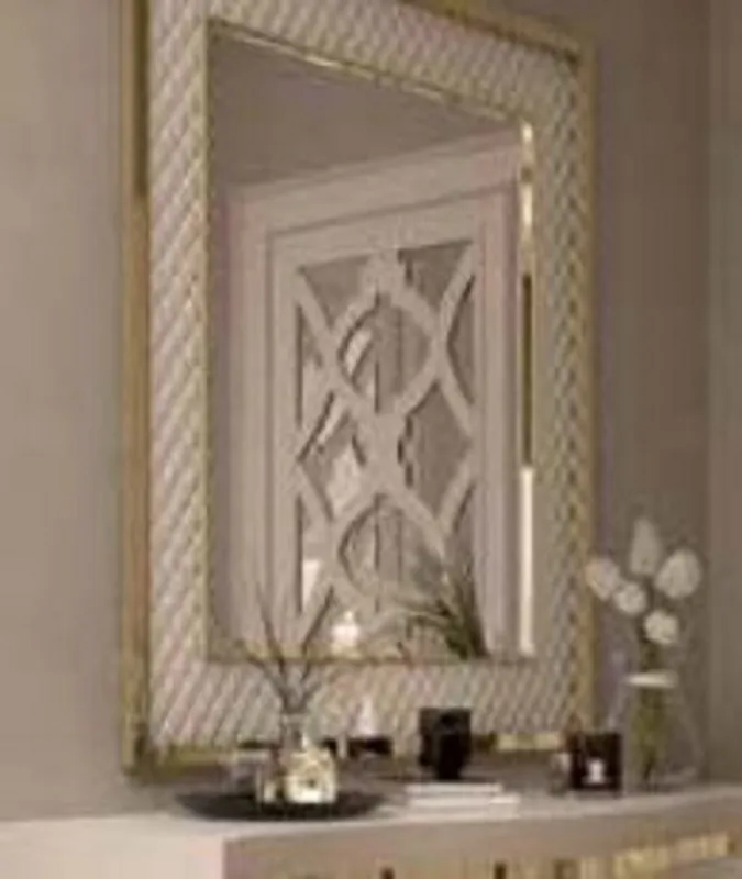 Casa Padrino miroir mural de luxe blanc / or 88 x 6 x H. 126 cm - Miroir de salon moderne avec cadre en métal - Miroir de chambre - Miroir d'armoire - Collection de Luxe Direktkauf