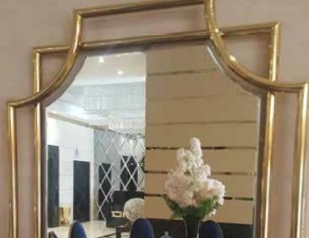 Casa Padrino miroir mural Art Déco de luxe or 58,5 x 4 x H. 89 cm - Miroir de salon élégant avec cadre en métal - Miroir de Chambre - Miroir d'Armoire - Mobilier Art Déco de Luxe Kracherpreis