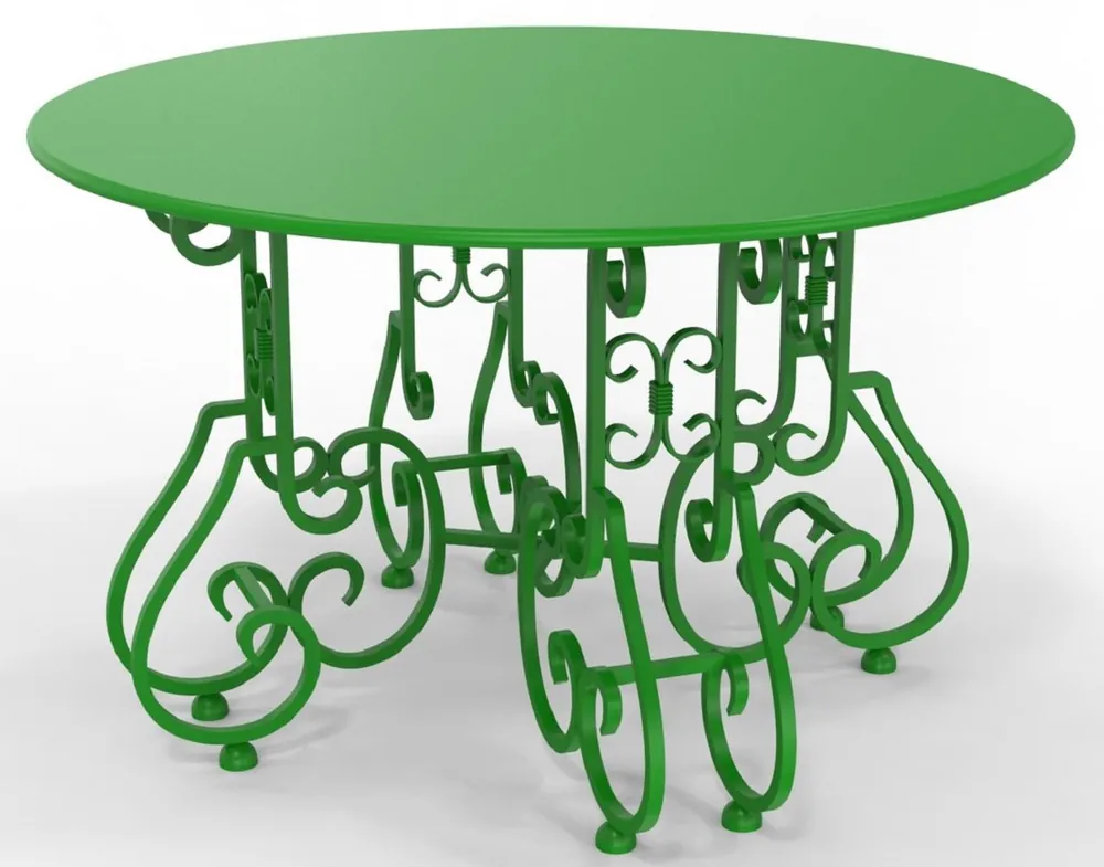 Bestpreis Casa Padrino table de jardin Art Nouveau Ø 120 x H. 73,5 cm - Divers Coloris - Table de jardin & terrasse ronde en fer forgé - Mobilier de jardin & terrasse Art Nouveau en fer forgé