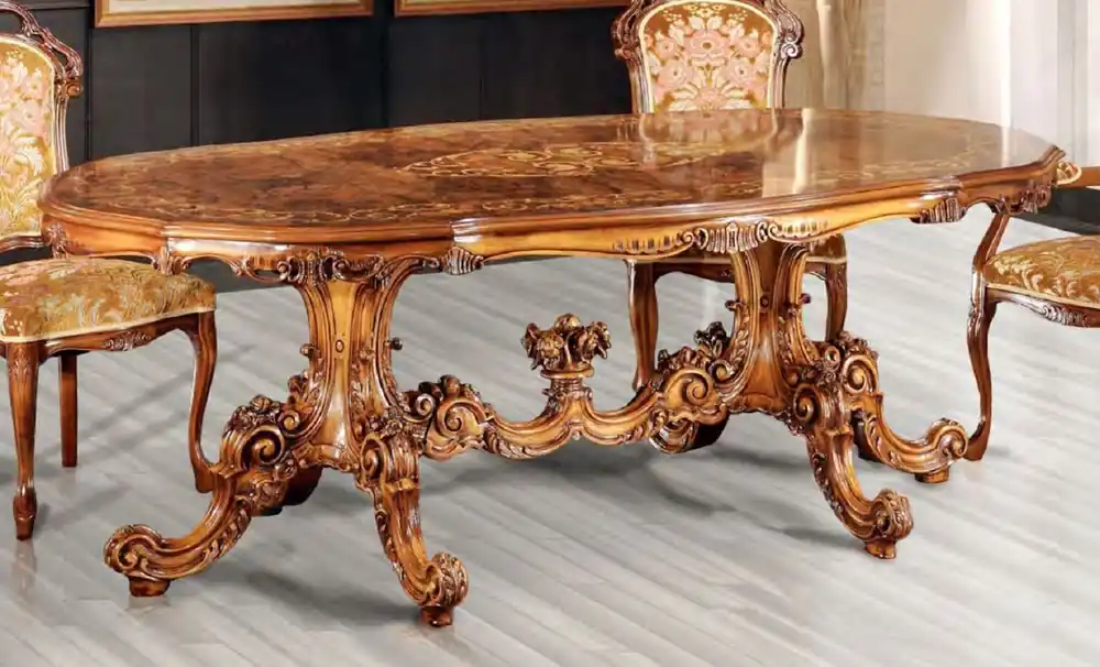 Meistverkauft Casa Padrino table à manger baroque de luxe marron - Table de salle à manger ovale en bois massif baroque - Meuble de salle à manger baroque - Qualité de Première Classe - Fabriqué en Italie