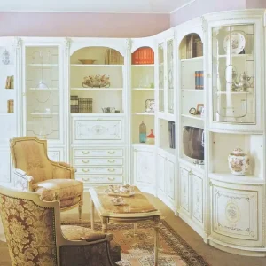 Abverkauf Casa Padrino armoire d'angle baroque de luxe blanc / multicolore / or - Armoire de salon en bois massif fait main - Meuble de salon baroque - Qualité de Première Classe - Fabriqué en Italie