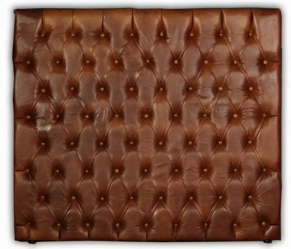 Zertifiziert Casa Padrino Tête de Lit Chesterfield de Luxe en Cuir Marron 200 x H. 140 cm - Mobilier de Chambre et d'Hôtel en Cuir Véritable Chesterfield - Collection de Luxe