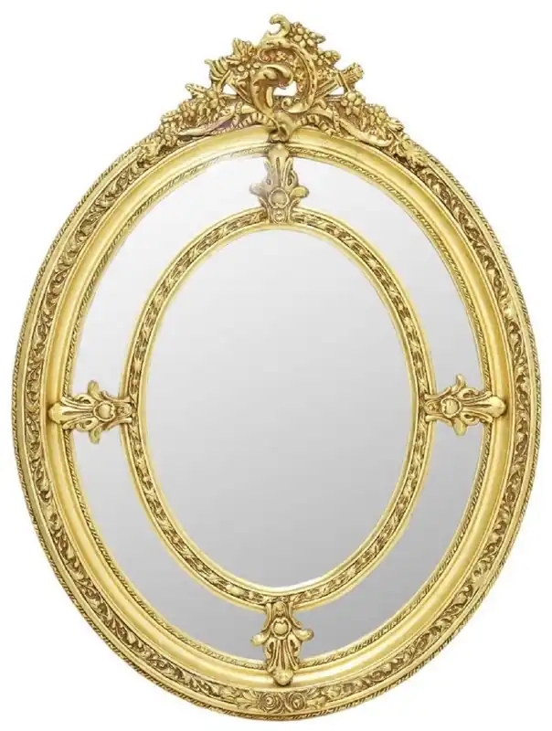 Top-Angebot Casa Padrino miroir baroque or - Miroir mural ovale de style ancien - Miroir de salon - Miroir d'armoire - Magnifique meuble baroque