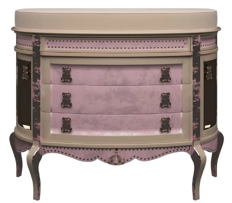 Preis Gesenkt Casa Padrino commode à langer baroque de luxe beige / rose - Magnifique commode chambre enfant - Meuble chambre enfant baroque - Qualité de Luxe - Fabriqué en Italie