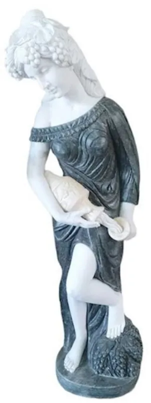 Casa Padrino sculpture décorative de luxe en marbre Art Nouveau femme avec pichet noir / blanc / beige - Figurine décoration de jardin - Accessoires de Décoration de Jardin Baroque & Art Nouveau Sonderangebot