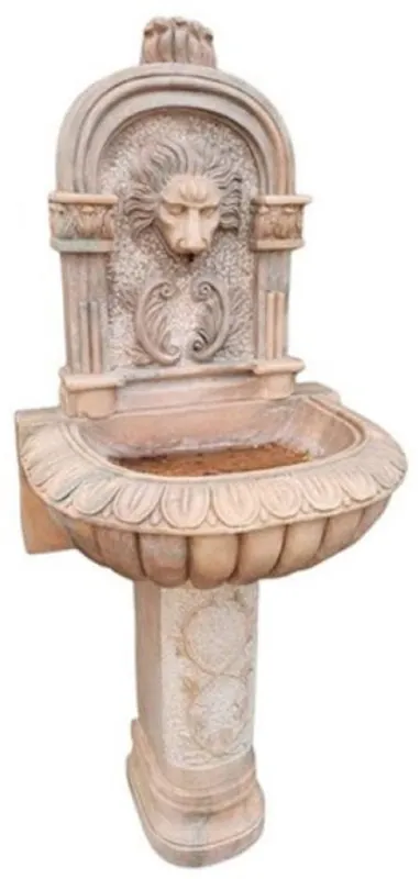 Jetzt Kaufen Casa Padrino fontaine murale Art Nouveau de luxe en marbre rose - Magnifique fontaine de jardin - Fontaine de décoration de jardin - Accessoires de Jardin Baroque & Art Nouveau