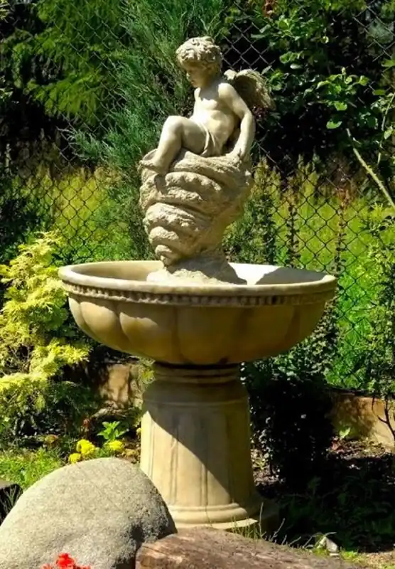 Top-Angebot Casa Padrino fontaine Art Nouveau ange gris Ø 70 x H. 127 cm - Magnifique Fontaine de Jardin - Fontaine de Décoration de Jardin - Accessoires de Décoration de Jardin Baroque & Art Nouveau