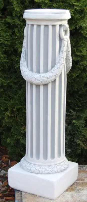 Nur Heute Casa Padrino Pilier Baroque Blanc / Gris 30 x 30 x H. 116 cm - Magnifique Pilier de Jardin de Style Baroque - Pilier de Décoration de Jardin - Accessoires Décoration Jardin & Terrasse Baroque