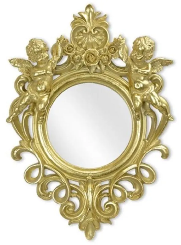 Casa Padrino miroir baroque or 35,8 x H. 51 cm - Miroir mural de style antique avec figures d'anges décoratives - Miroir de salon - Miroir d'armoire - Meuble baroque Preiswert