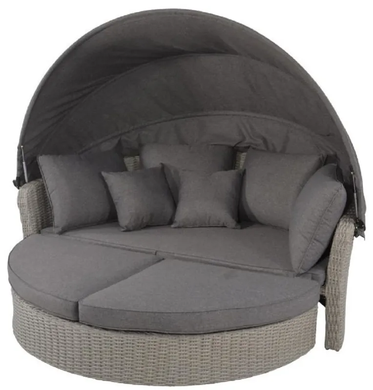 Casa Padrino îlot de couchée de luxe gris foncé / gris 200 x 182 x H. 161 cm - Canapé de salon résistant aux intempéries avec auvent - Mobilier de jardin de hôtel moderne Meistverkauft