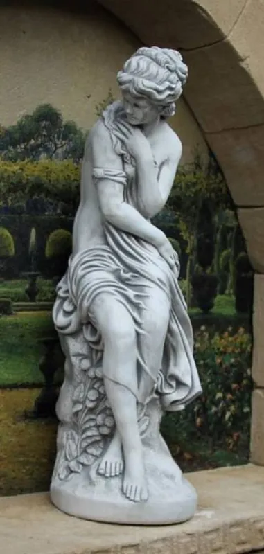 Casa Padrino Sculpture de Décoration de Jardin Art Nouveau Femme Gris H. 131 cm - Décoration de Jardin Elégante Figure - Accessoires de Décoration de Jardin Baroque & Art Nouveau Online Kaufen