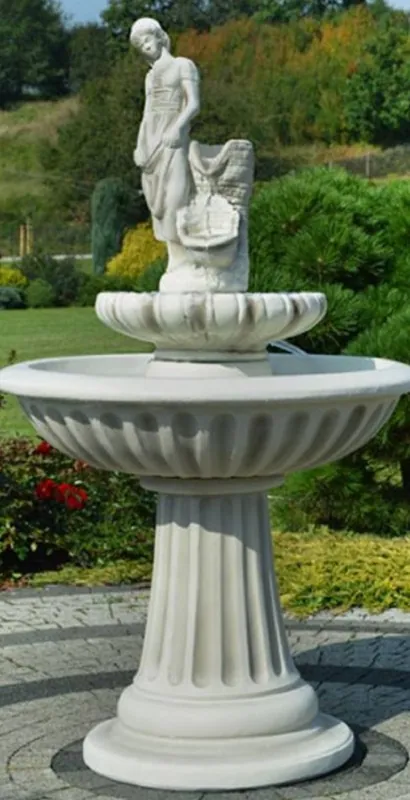 Casa Padrino fontaine Art Nouveau dame gris Ø 92 x H. 162 cm - Magnifique Fontaine de Jardin - Fontaine de Décoration de Jardin - Accessoires de Décoration de Jardin Baroque & Art Nouveau Neu Im Sortiment